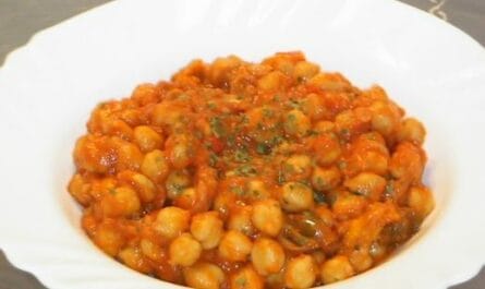 receta de los garbanzos encebollados